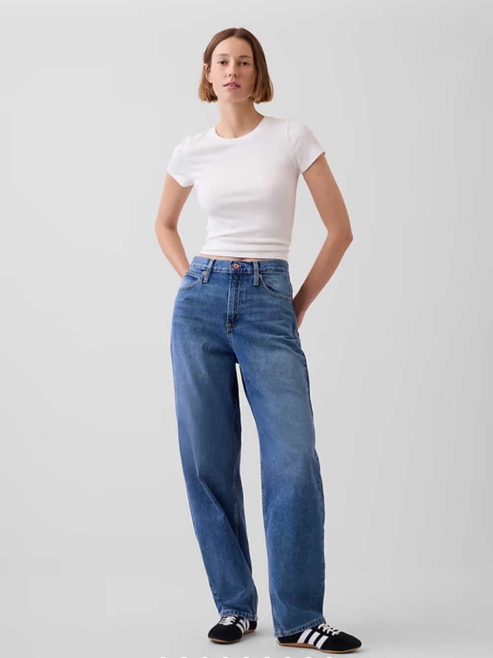 GAP High Rise Barrel Jean Medium Indigo 32/14 - 100% Cotton